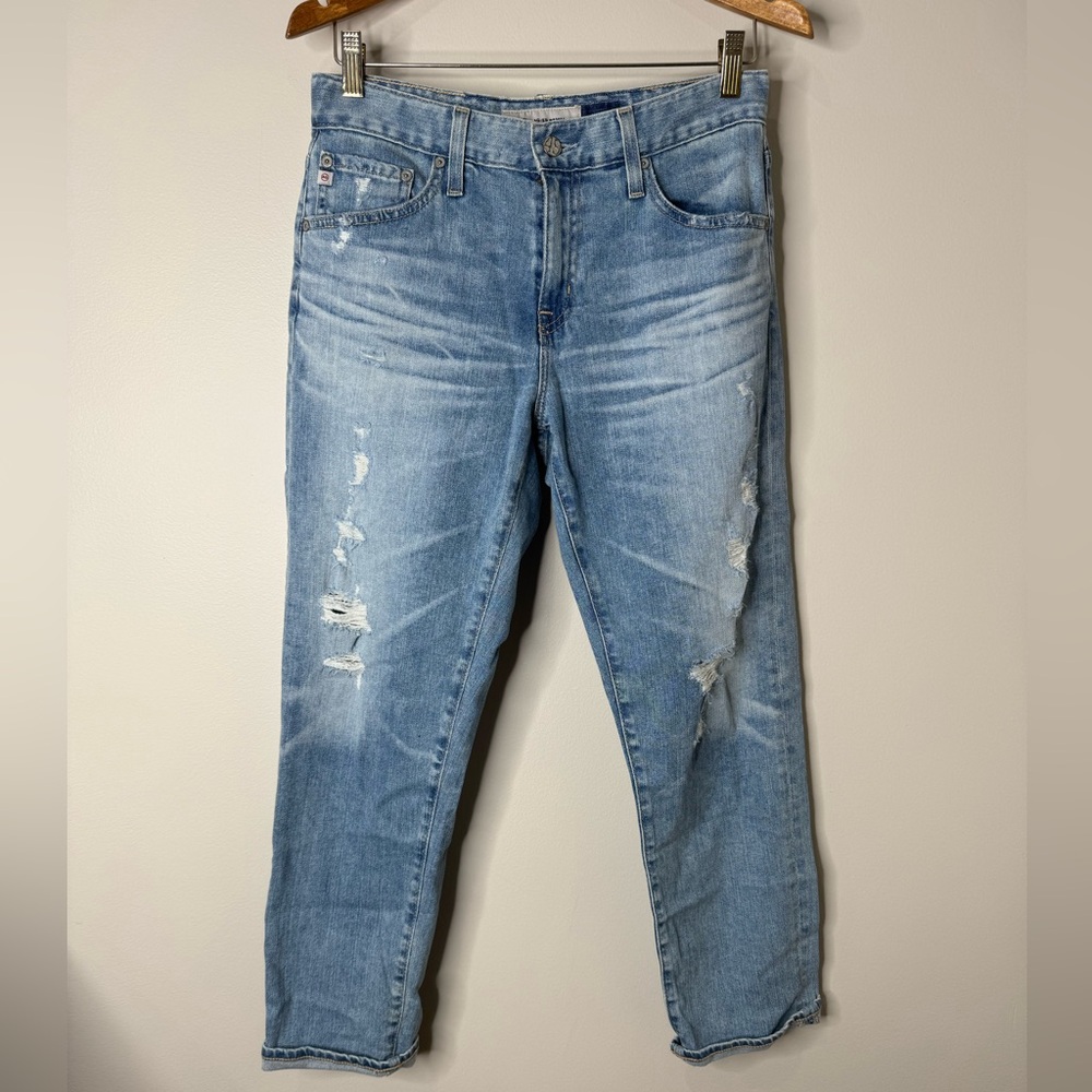 AG Adriano Goldschmied The Ex-boyfriend‎ Slouchy Slim Light Distressed Jeans 28R
